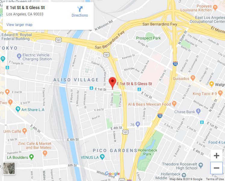 Google map of 1st and Gless streets